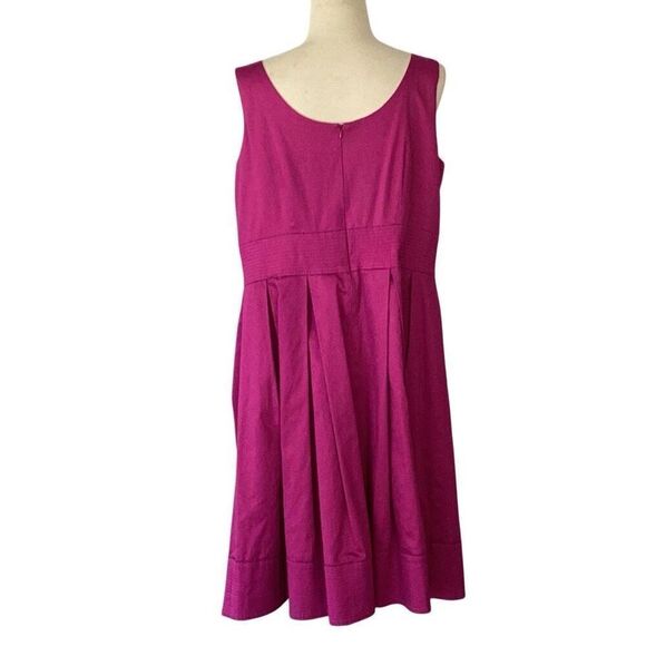 Eliza J Fit & Flare Lined Dress Women’s 16W Sleeveless Fuschia Pink - Picture 3 of 6